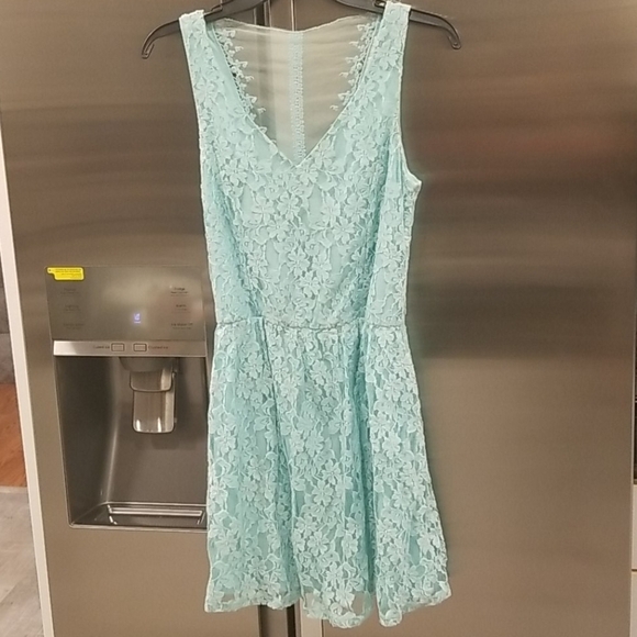 💕DAINTY HOOLIGAN💕 Mint Blue Lace Mesh Mint Dress - Picture 1 of 8